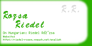 rozsa riedel business card